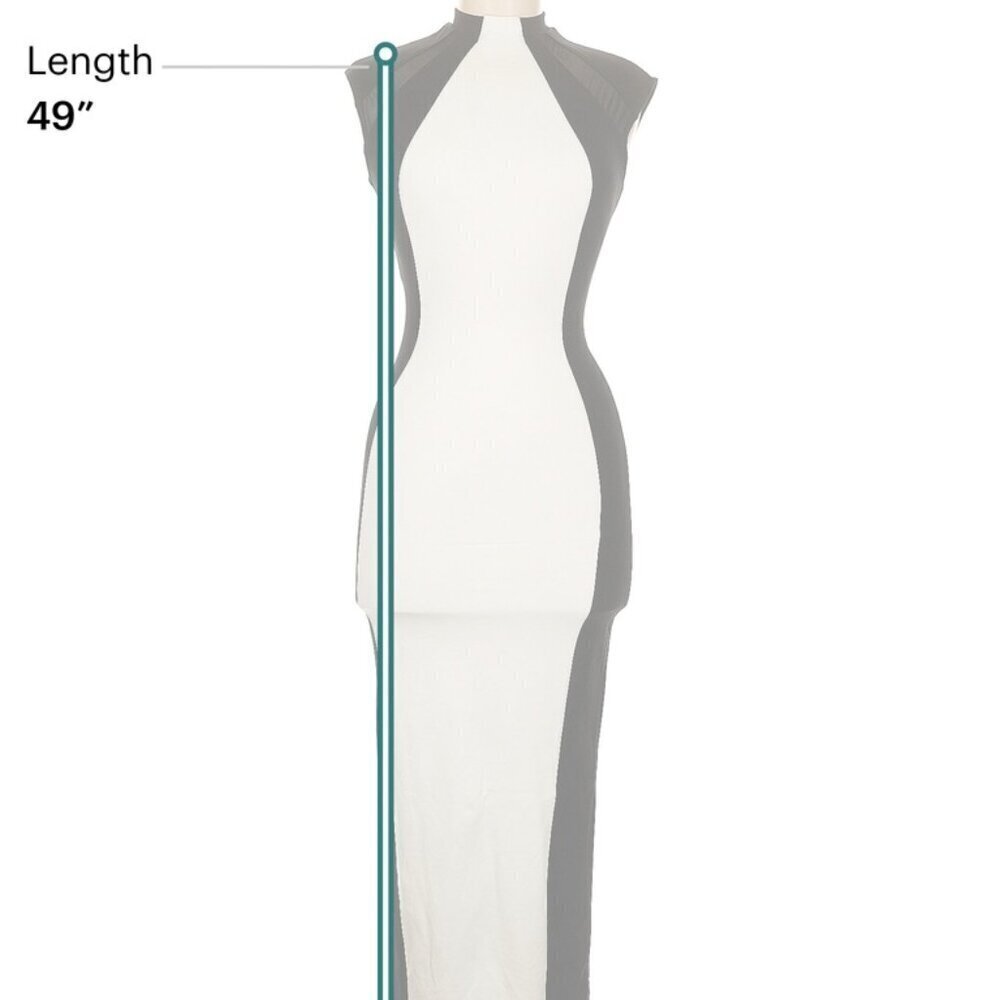 Black Tie Affair Maxi Dress - Black/White - Size M - Picture 7 of 8